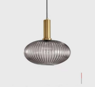 Aurora Dome Ribbed Pendant Light