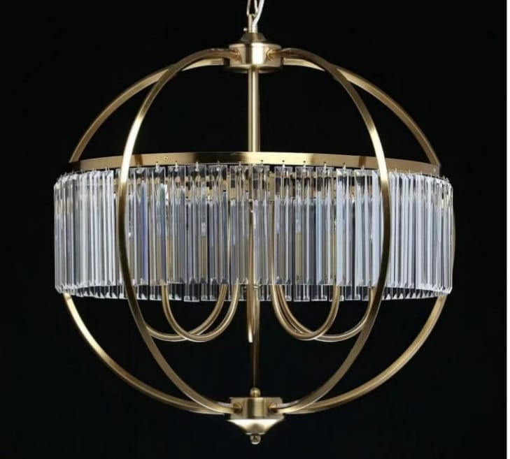 Golden Orbit Crystal Chandelier