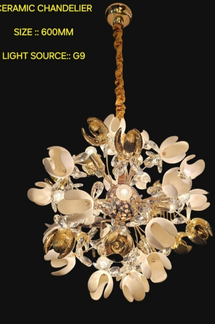 Luxury Floral Ceramic Chandelier