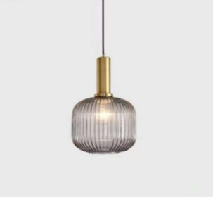 Aurora Globe Ribbed Pendant Light