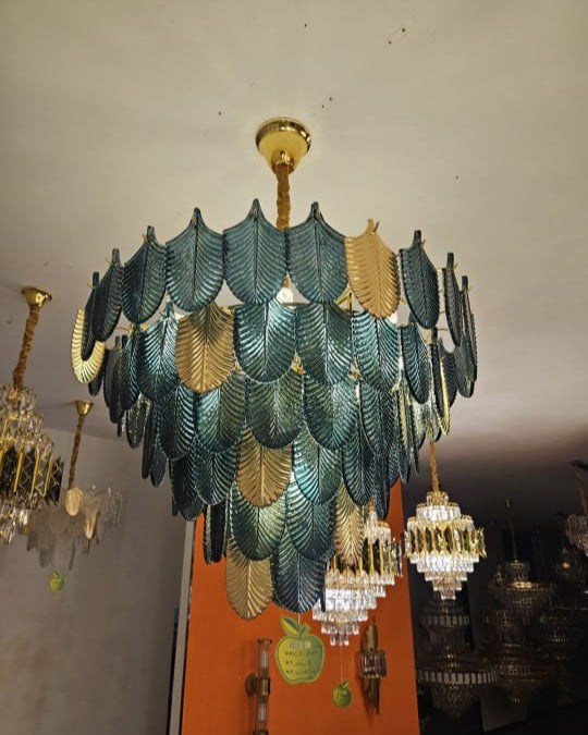 Regal Feather-Inspired Chandelier