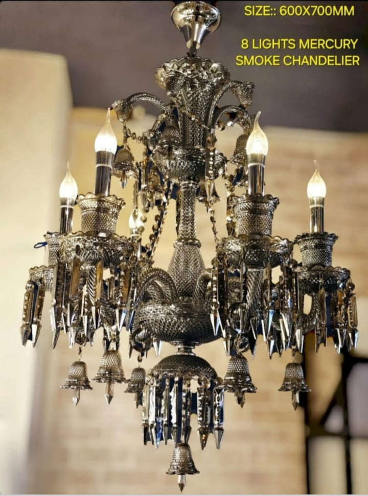 8-Light Mercury Smoke Chandelier